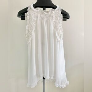 Max Studio Sleeveless Ruffle Trapeze Top